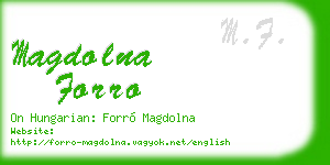 magdolna forro business card